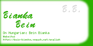 bianka bein business card